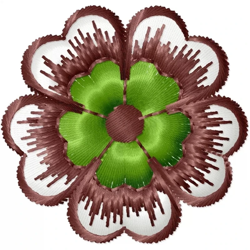 2x2 Multi Color Flower Embroidery Design