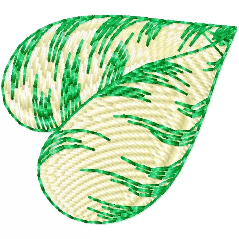 2x2 Realistic Leaf Embroidery Design