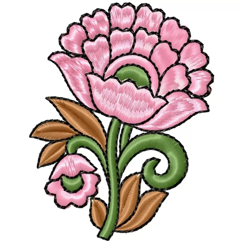 4X4 Floral Machine Embroidery Design For Clutches
