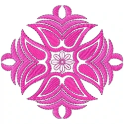 4x4 Floral With Flower Outline  In Between Embroidery Design