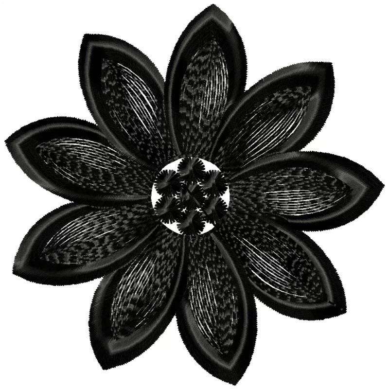 4X4 New 2022 Silhouette Flower Embroidery