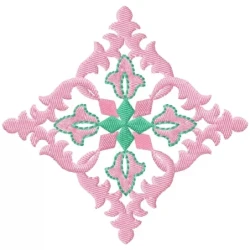 4x4 Rhombus Shape Flora Embroidery Design