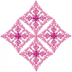 8x8 Diamond Shaped Machine Floral Embroidery