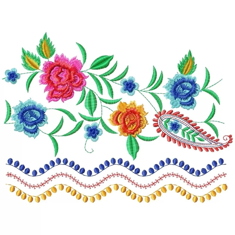 Abstract Floral Embroidery Pattern Design