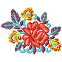 Abstract Flower Embroidery Design Pattern From India