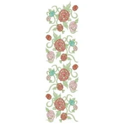 Allover Roses Lineart Embroidery Pattern For Large Hoops