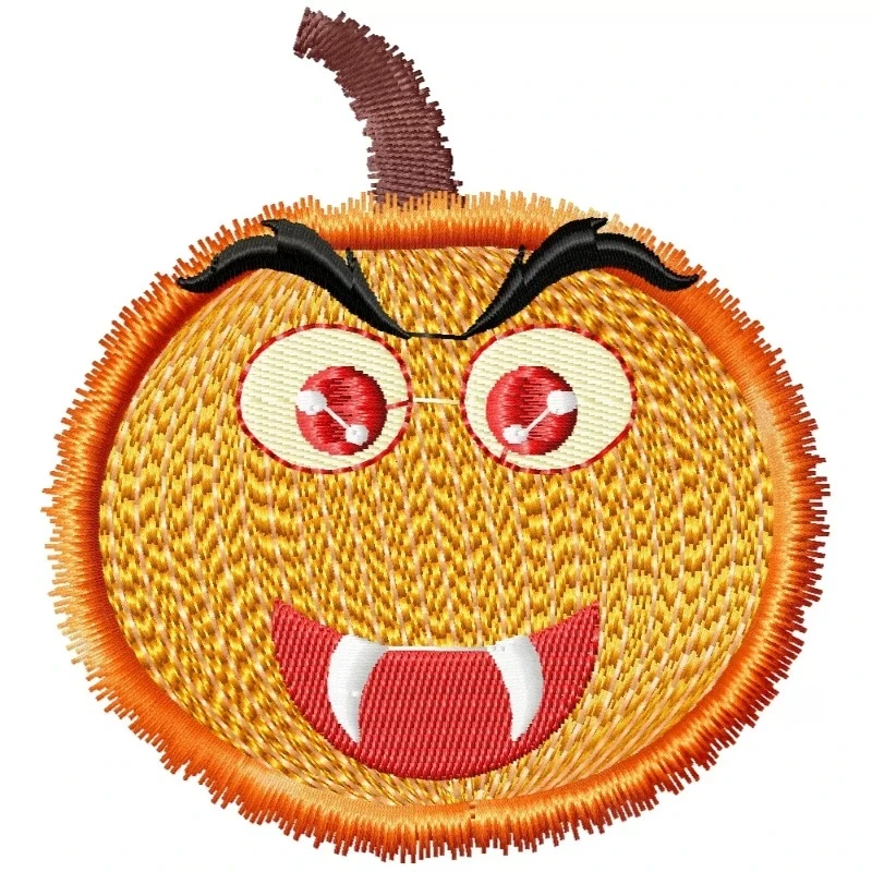 Angry Pumpkin Halloween Embroidery design