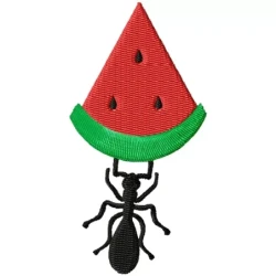 Ant with Watermelon Embroidery Design