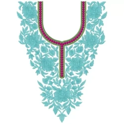 Beautiful Floral Indian Neckline Embroidery Design