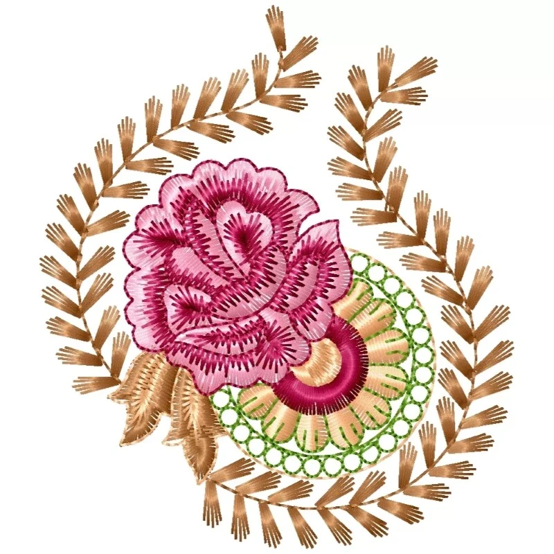 Beautiful Lineart Rose Embroidery Design