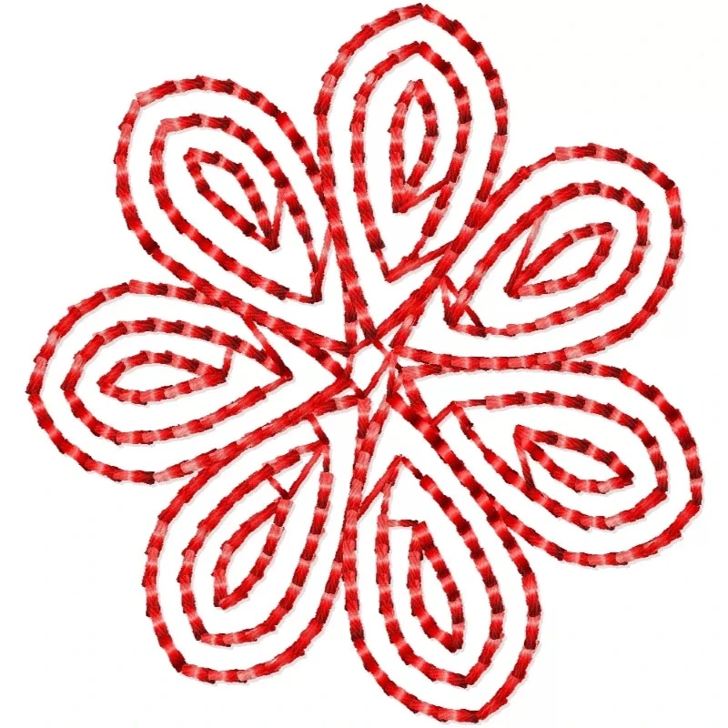 BlackStitches Outline 2x2 Flower Embroidery Design