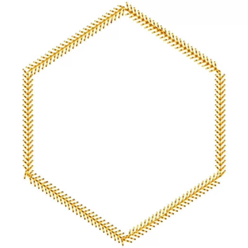 Blank Hexagon Frame Embroidery Design