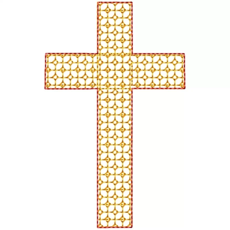 Block Motif Filled Cross Embroidery Design