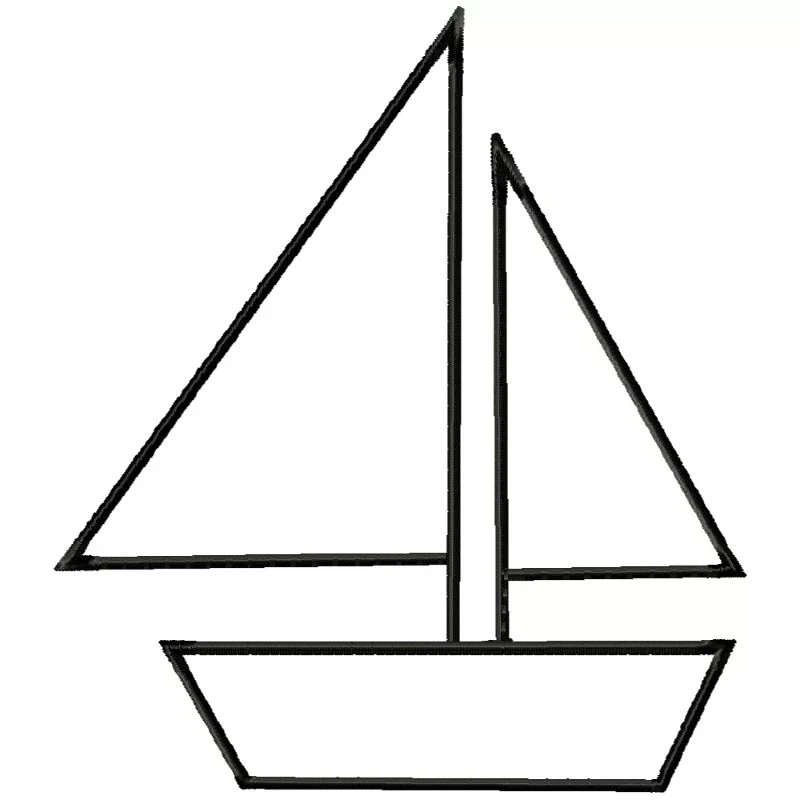Boat Outline Embroidery Design