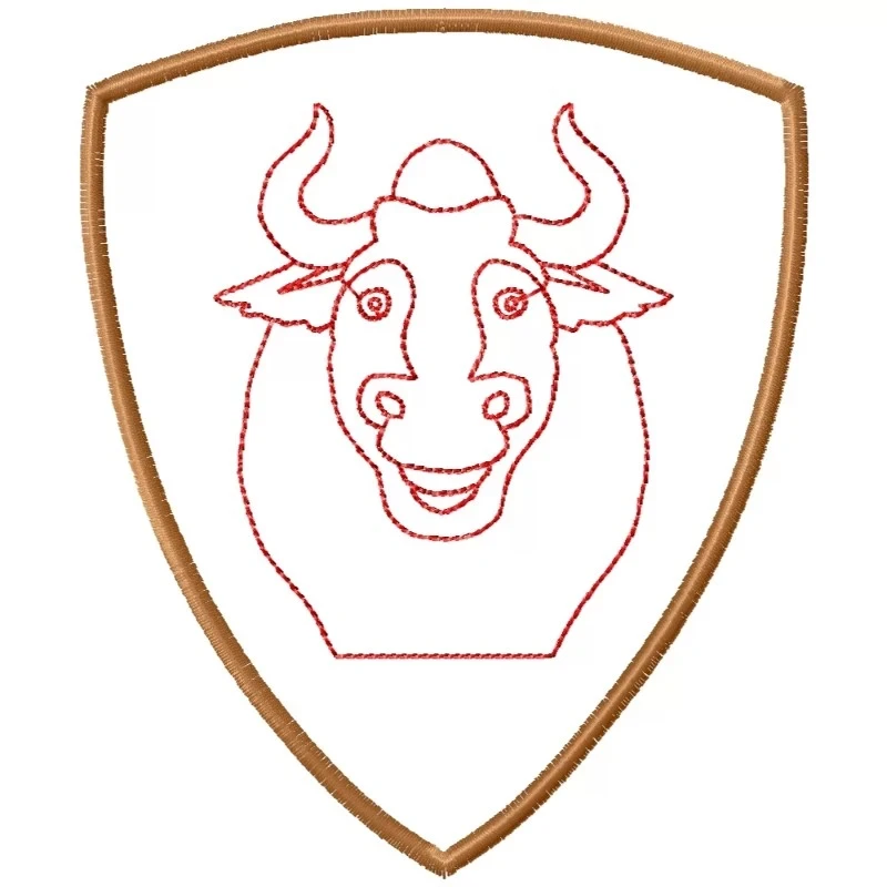 BULL Front Head Embroidery Design