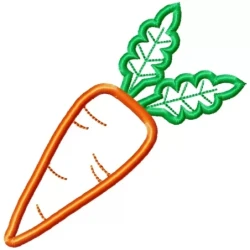 Carrot Outline With Leaf Embroidery Design