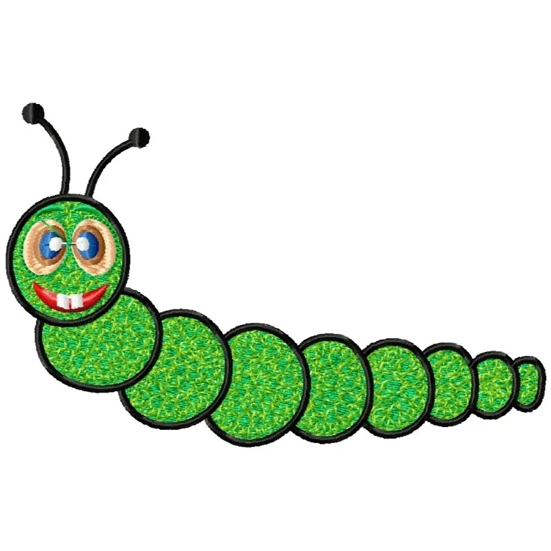 Cartoon Caterpiller Machine Embroidery 5x7