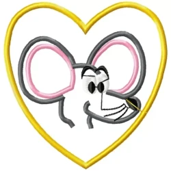 Cartoon Mouse Outline Machine Embroidery