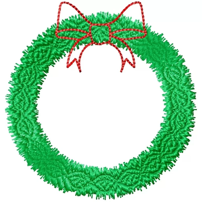 Christmas Holly Wreath Frame Embroidery Design