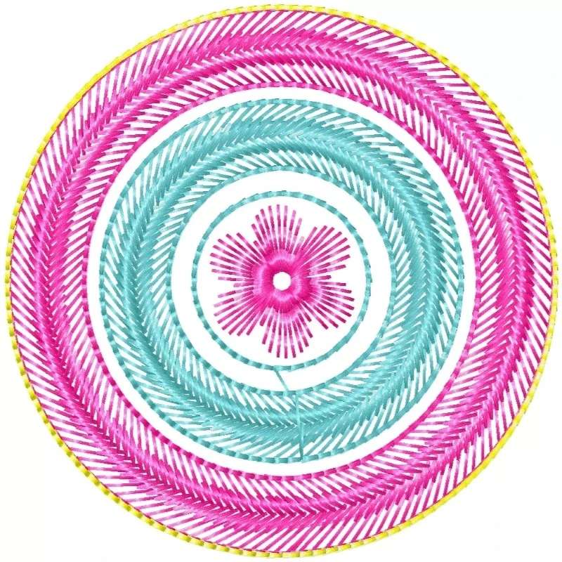 Circle In Circle With Flower In Middle Embroidery Design