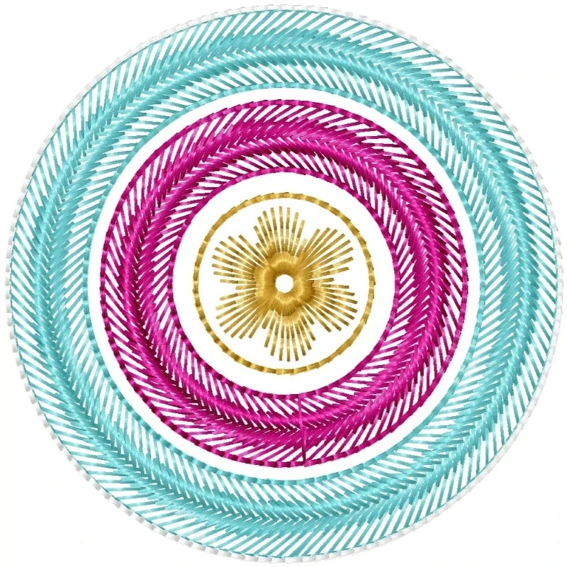 Circle In Cricle Outline Embroidery Design