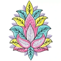Coloful Lotus Type Embroidery Design