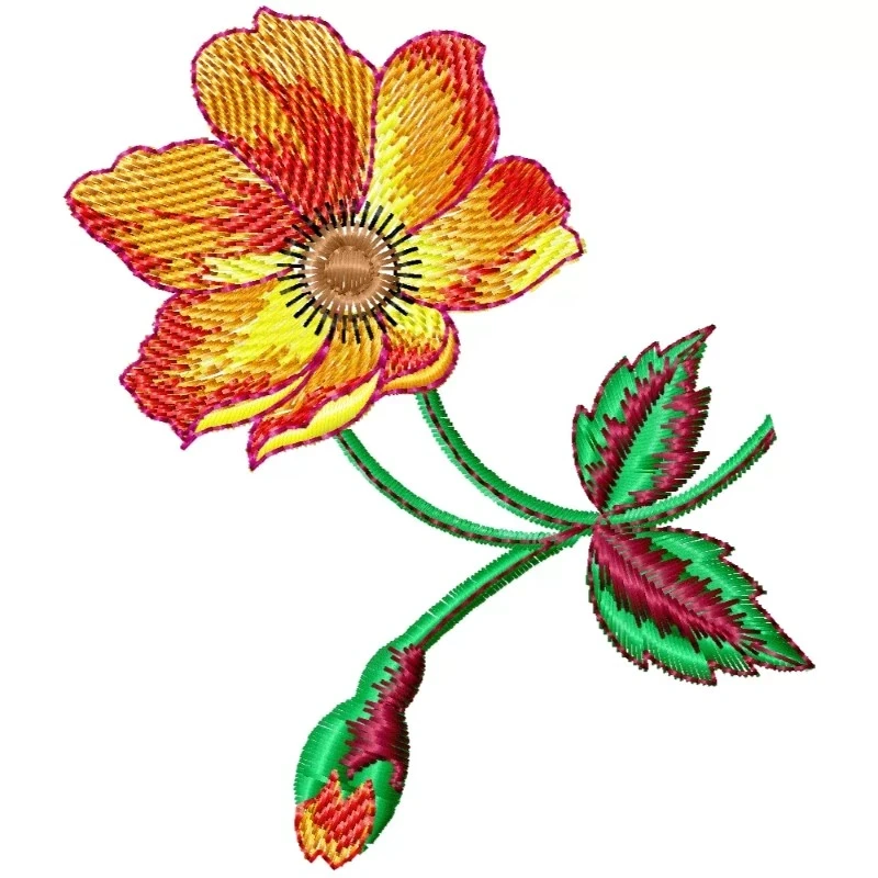Color Blended Flower Machine Embroidery Design