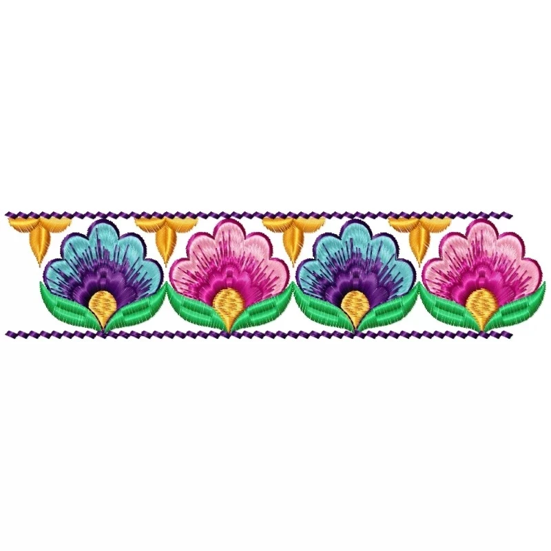 Colorful Border Embroidery Design