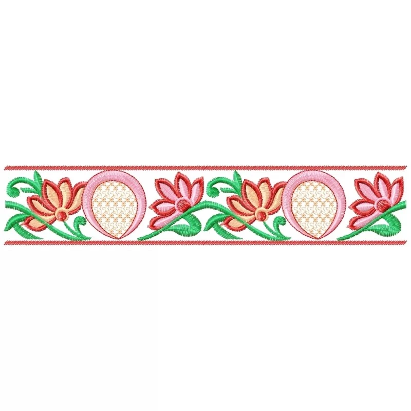 Colorful Embroidery Border Design Freebie