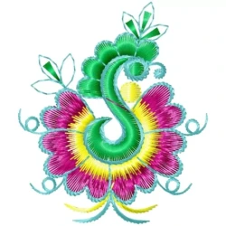 Colorful Floral Machine Embroidery Design
