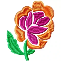 Colorful Rose Machine Embroidery Design