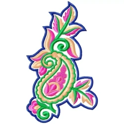 Coloured Patch Floral Paisley Embroidery Design