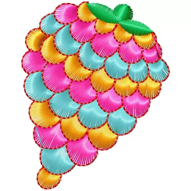 Colourful Grapes Machine Embroidery Design