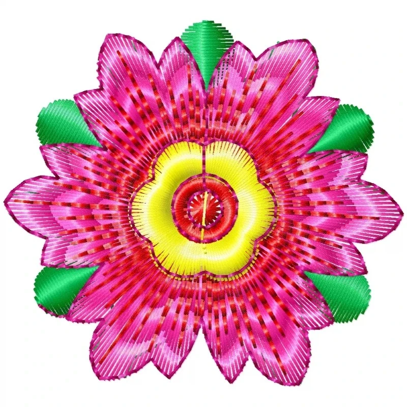 Colourful Simple Flower Embroidery Design