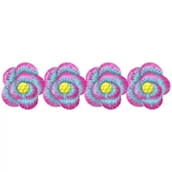 Continous Flowers Embroidery Machine Design Border