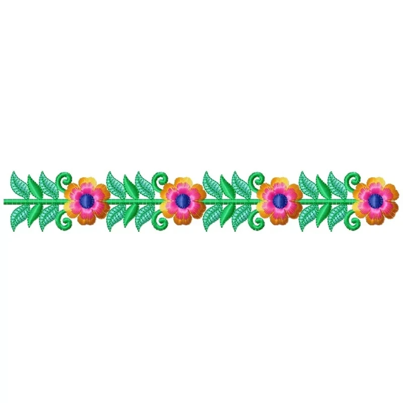 Continous Small Flower Embroidery Design