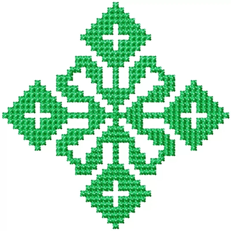 Cross Stitches Floral Embroidery Design