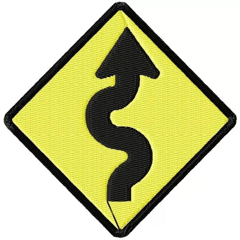 Curves Road Ahead Embroidery Design