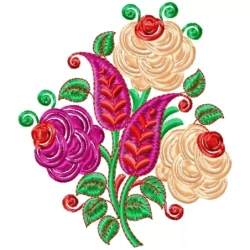 Decor Colorful Machine Embroidery Flower