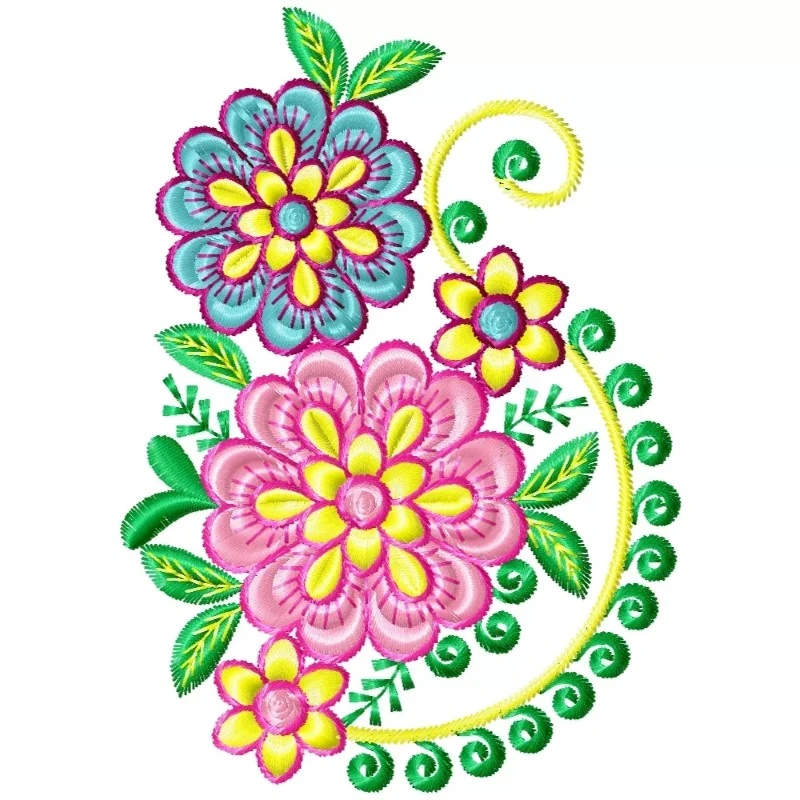 Delight 5X7 Floral Embroidery Design For Cushions