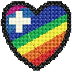 Double Cross Stitches Embroidery Heart Design