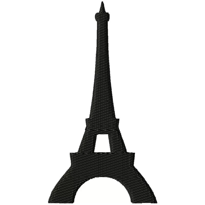 Eiffel Tower Silhouette Embroidery Design