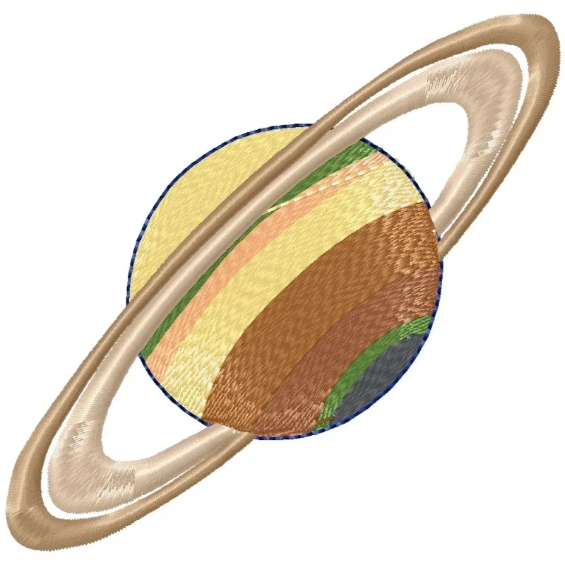 Filled Saturn Planet Machine Embroidery Design