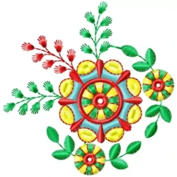 Floral Decor Multi Color Embroidery Design