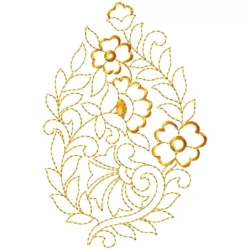 Floral Outline Work Embroidery Design