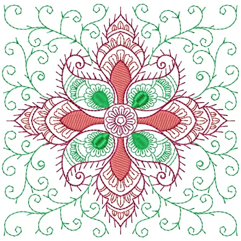 Floral Placemat Embroidery Design