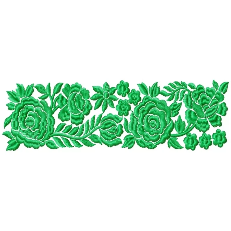 Floral Rose Embroidery Border Pattern Continous