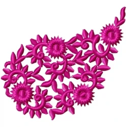 Flower Filled Paisley Embroidery Design