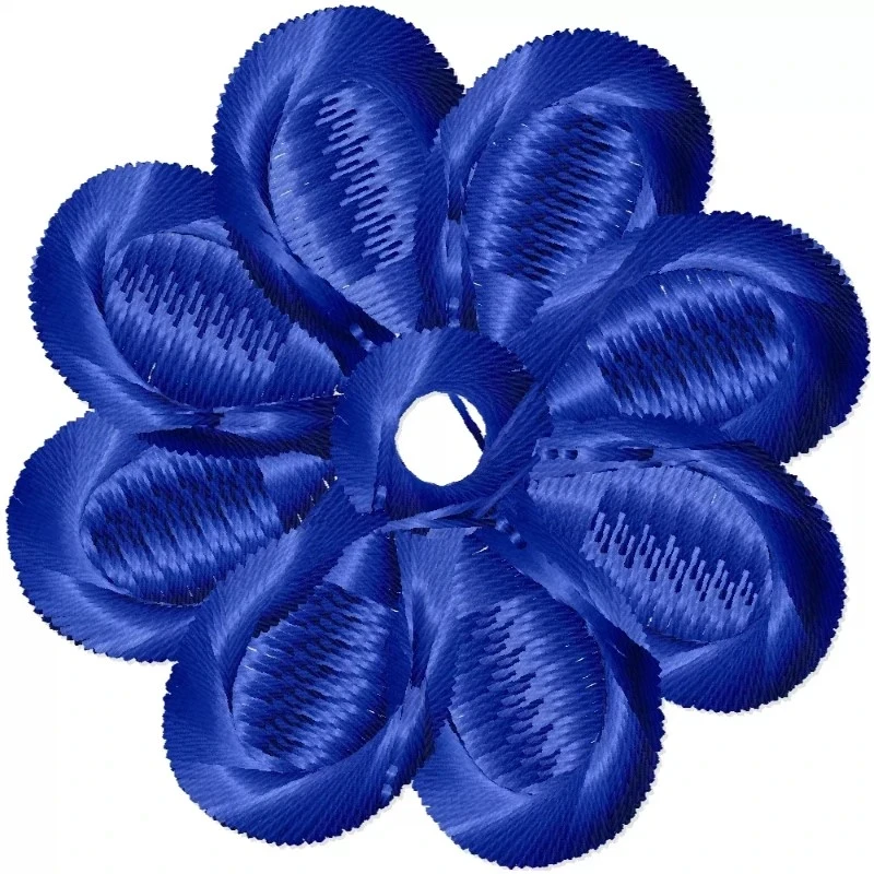 2x2 Blue Flower Embroidery Design