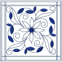 Free Bluework Outline Block Embroidery Design